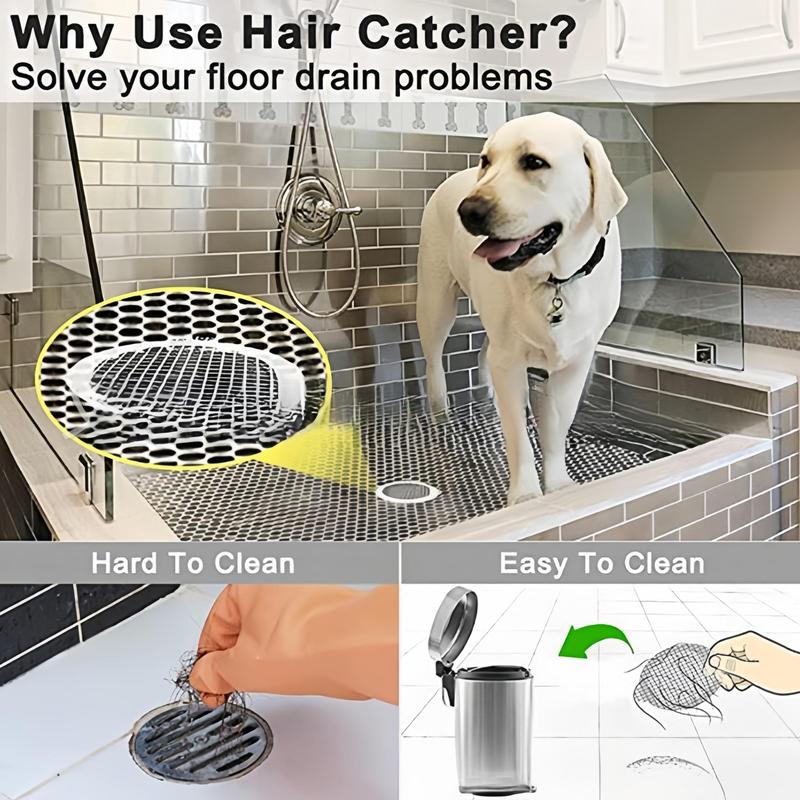 Shower Drainage Cover, 5 Counts Anti Clogging & Drainage Net Sticker, Hair Catcher, Mesh Filter Sticker for Bathroom Kitchen Dormitory Hotel