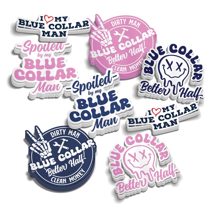 Spoiled By My Blue Collar Man Sticker Pack Decor Decorative Set Vinyl