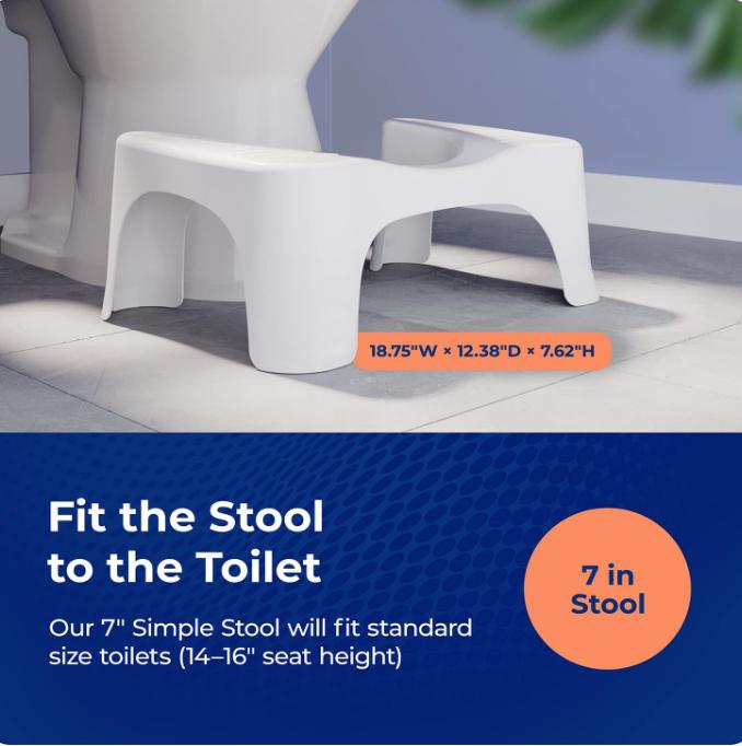 Squatty Potty Simple Bathroom Toilet Stool, White, 7