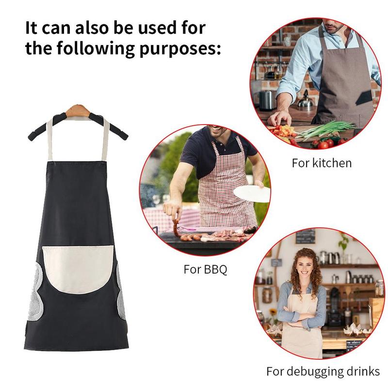 Flower & Letter Pattern Apron with Pocket, 1 Count Oil-proof Adjustable Apron, Stain-resistant Kitchen Cooking Apron for Restaurant, Easy To Clean