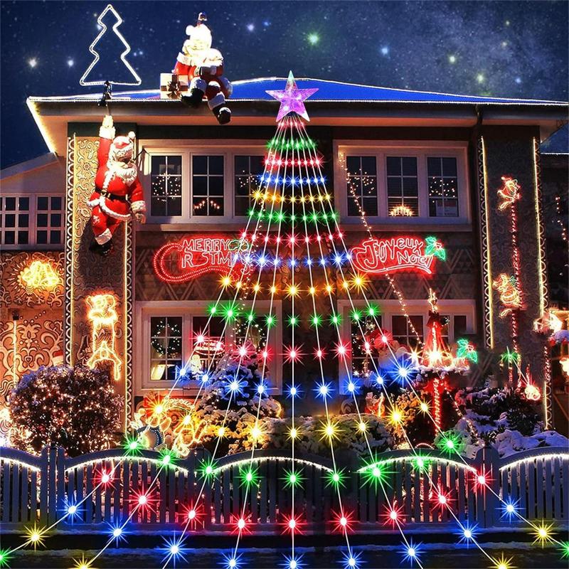 200LEDs Star Design Outdoor Tree Decor LED String Light, USB Powered 8 Modes Indoor Decorative LED Light, Suitable for Home Party Festival Wedding Decor