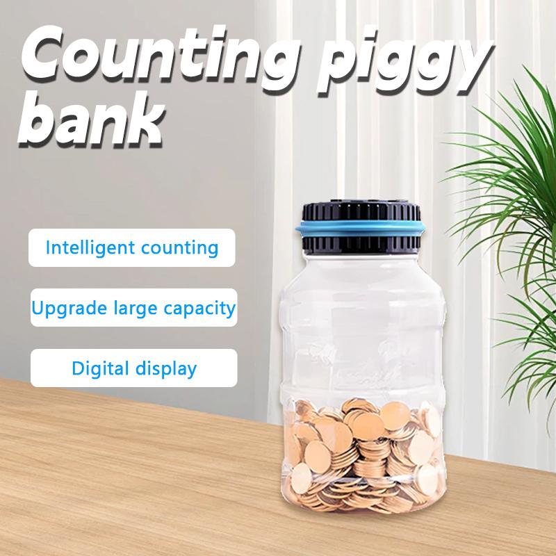 Large Piggy Bank for Boys Adults,  Digital Coin Counting Bank with LCD Counter, 1.8L Capacity Coin Bank Money Jar for Adults, Designed for All US Coins .Go back School.piggy bank for kids,piggy bank,decor,ornaments sobre s Digital Coin Counting Piggy Bank