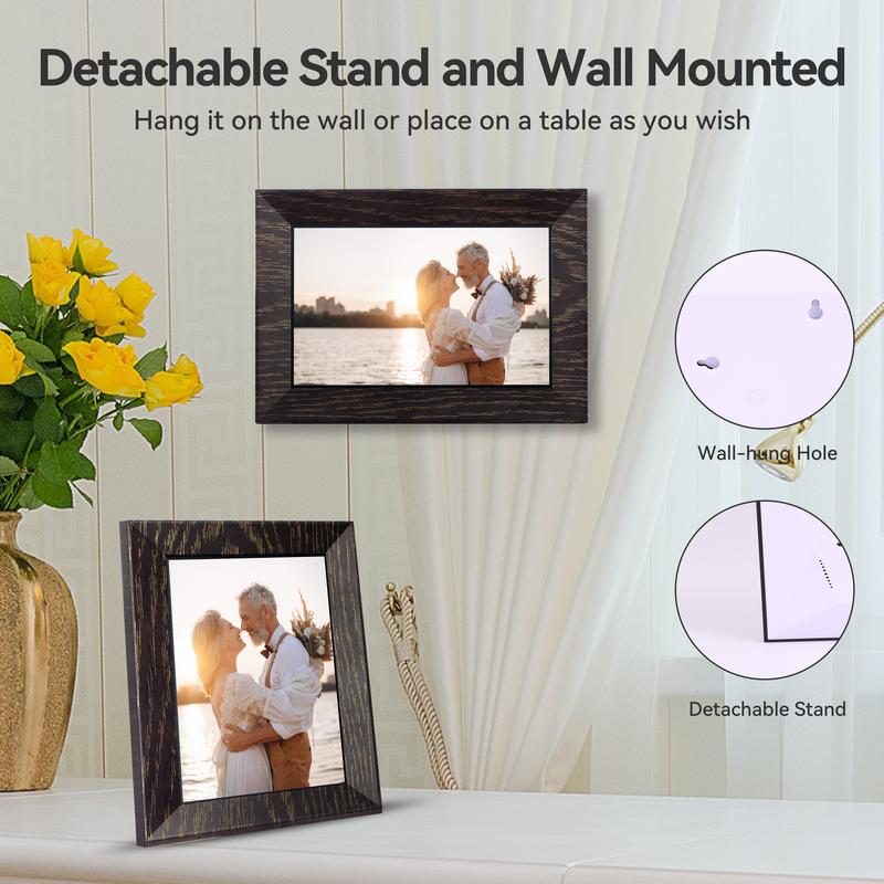 Digital Picture Frame 8 Inch Digital Photo Frame WiFi, 1280x800 IPS HD Touch Screen Smart Frame, 16GB Storage, Auto-Rotate, Wall Mountable, Share Photos Videos Instantly via Uhale App from Anywhere