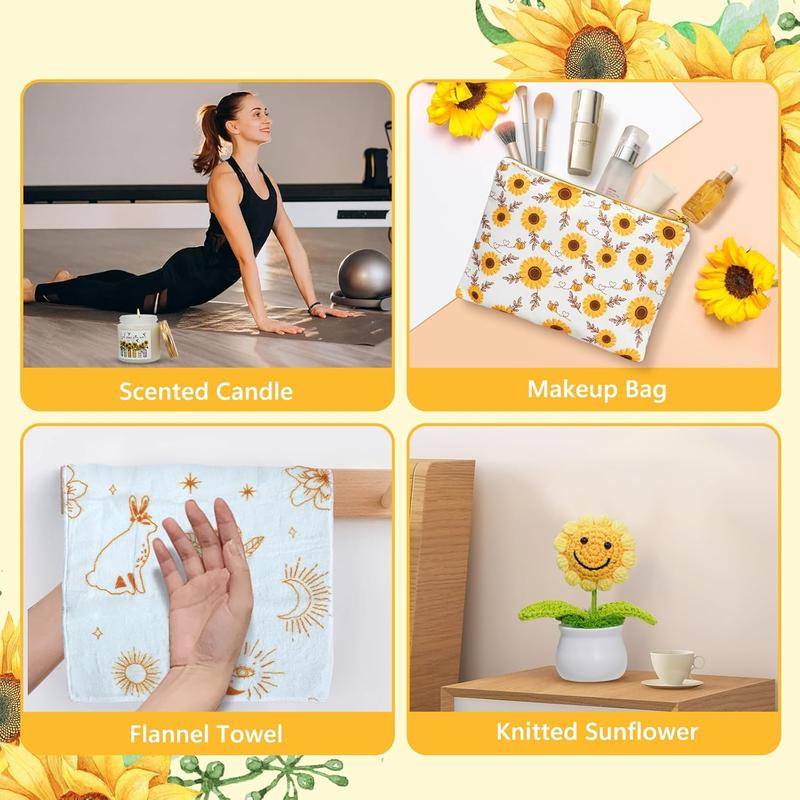 Sunflower Gifts for Women, 11 count Sending Sunshine Gifts Package, Birthday Gifts for Women, Get Well Soon Care Gifts Package After , Inspirational Gifts for Women Friends, Sympathy Gift Baskets