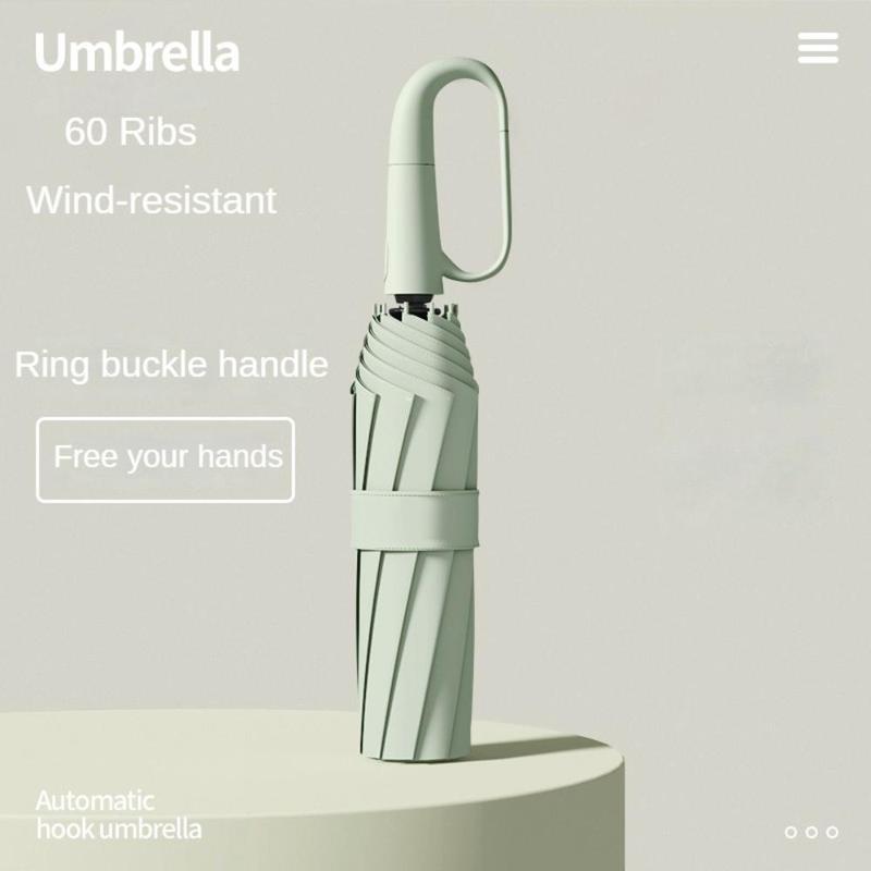 Automatic Umbrella, Creative Ring Buckle Windproof Reinforced Umbrella, Folding Umbrella for Outdoor Travel, Suitable for Outdoor Travel