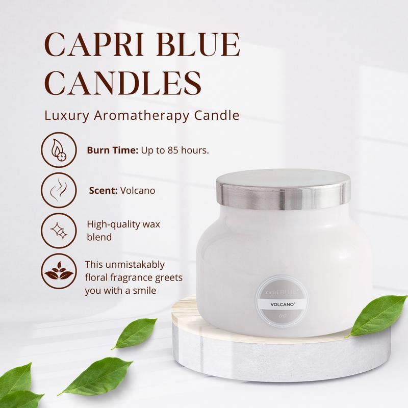 Capri Blue Volcano Candles 19 oz - Reed Oil Diffuser 8 Fl oz - Volcano - Comes with Diffuser Sticks, Oil, and Glass Bottle - Aromatherapy Diffuser