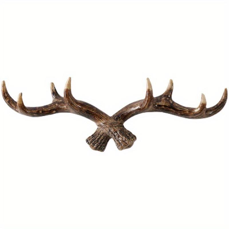 Deer Antler Christmas Wall Hook, 1 Count Rustic Wall Mounted Hanger for Clothes, Towels, Scarves, Antler Decor for Home Living Room Bedroom