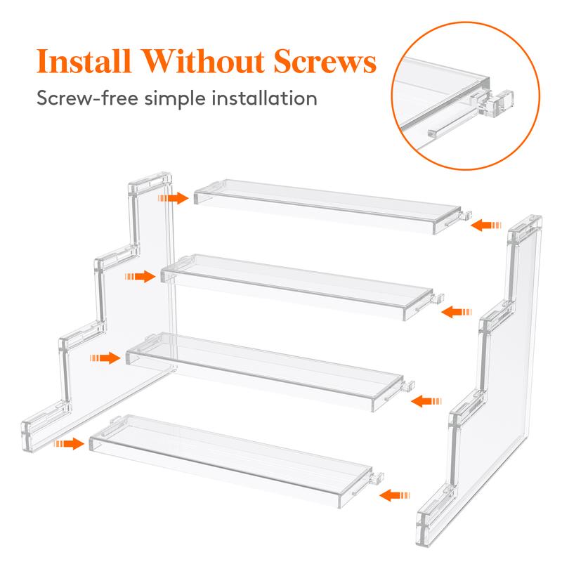 Lifewit 4 Tier Clear Display Stand for Perfume, Cologne, Fragrance, Skincare, Makeup, Cosmetics, Figures, Cupcake, Dessert