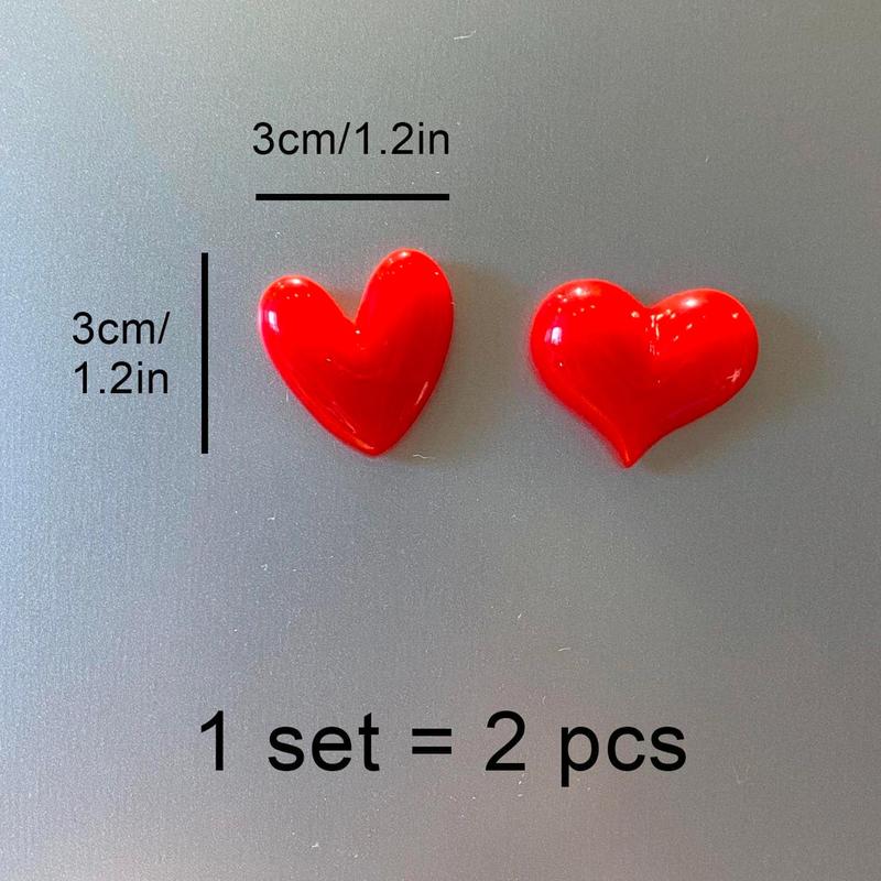 Valentine's Day Gift, Fridge Magnets, 2pcs Heart Shaped Refrigerator Magnet for Kitchen, Home Decor, Sweet Romantic Valentine's Day Decor, Unique Valentine's Day Gift Ideas