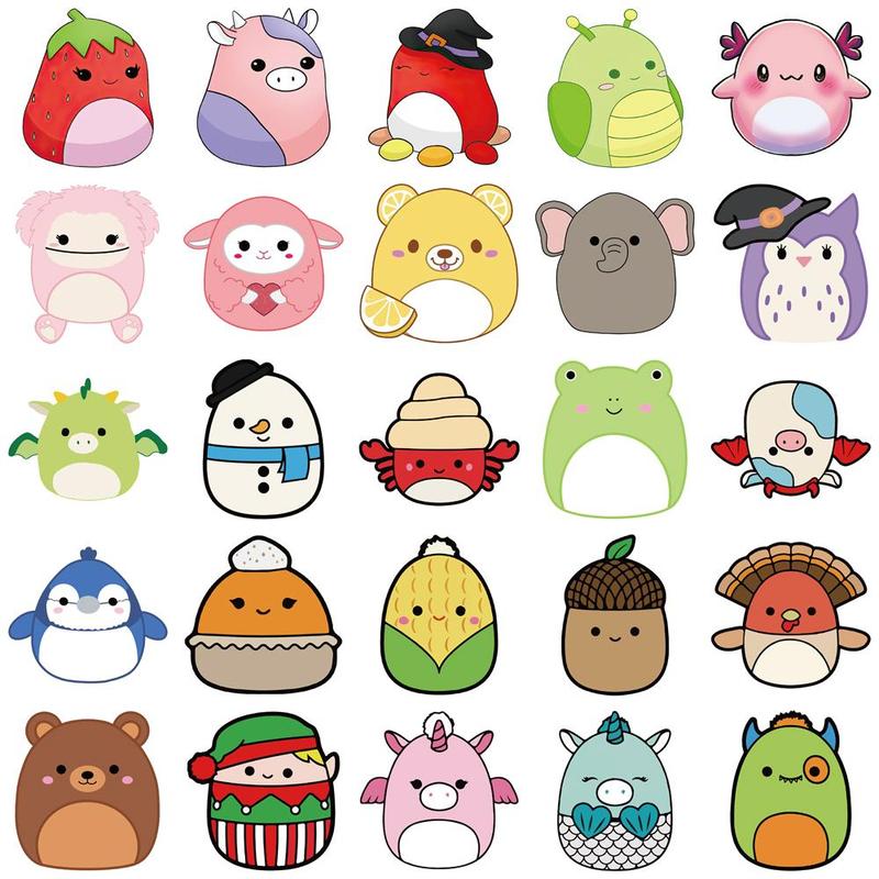 Cute Cartoon Pattern Sticker, 52pcs set Colorful Sticker, Decorative Sticker for Diary & Notebook, Gift for 6 Years Old Above