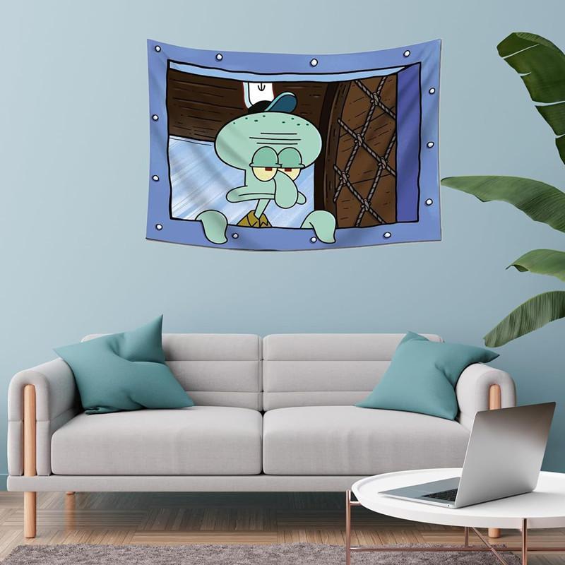 Cartoon back morning walltapestry wall decoration background clothbedroom dormitory rental room hanging walltapestry. cloth bedroom