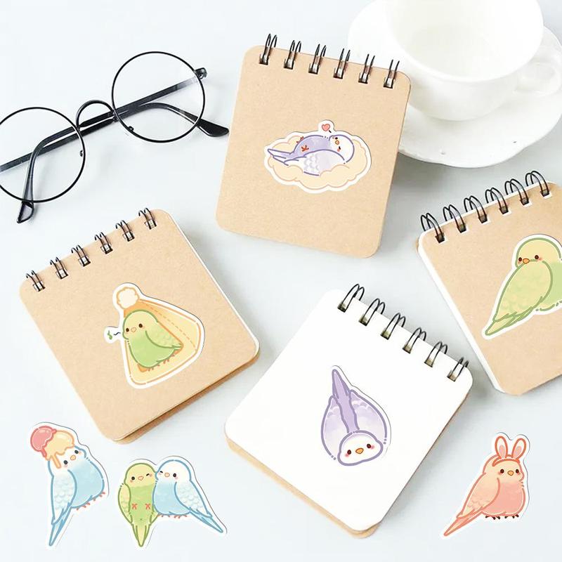 Cute Bird Pattern Sticker, 40pcs set Waterproof Decorative Sticker, Decor Decal for Water Bottle, Laptop, Phone Case, Scrapbook, Journal Making