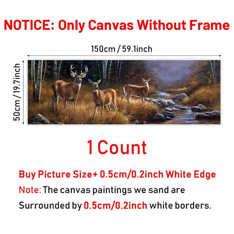 Deer & Nature Pattern Canvas Poster without Frame, 1 Count Creative Image Canvas Wall Art, Wall Decor for Home Living Room Bedroom Office