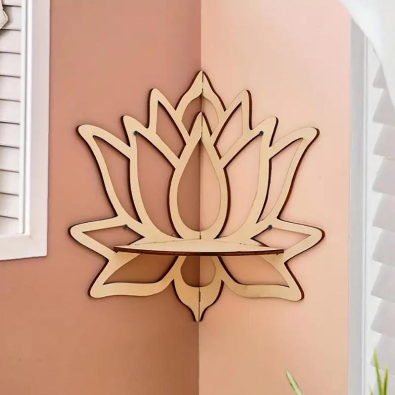 Lotus Flower Design Wall Mounted Shelf, Creative Hollow Out Wall Shelf, Multifunctional Wall Decor For Home Living Room Bedroom