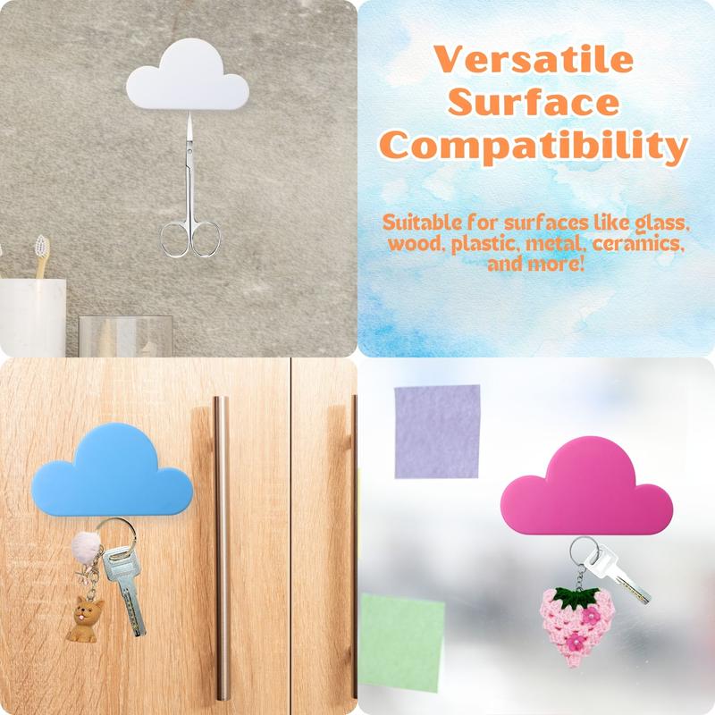 Cloud Magnetic Key Holder - Wall Keychains Hook,No-Drill Installation,Keychains Hooks with Adhesive,Home Organizer for Wall Door