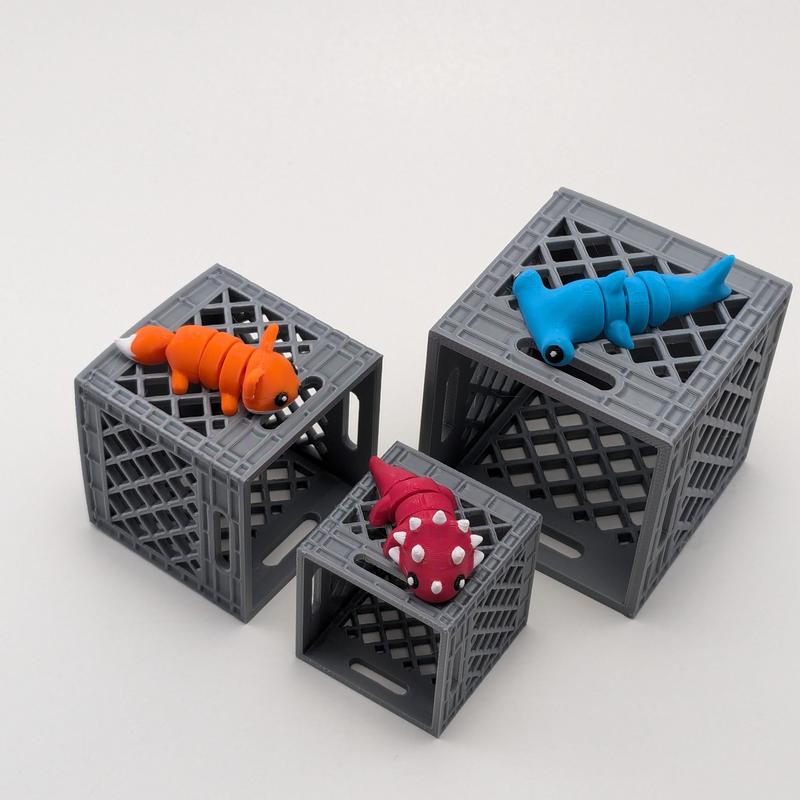 Mini Crate - 3d Printed Crate - Accessory for Mini Animal Figures Organiser Decor