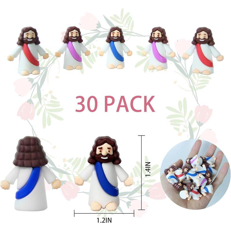 Mini Jesus Figures, Set of 30pcs Action Figures Little Jesus Figures, Tiny Jesus Figures to Hide and Seek Religious Gifts for Easter Egg Stuffers