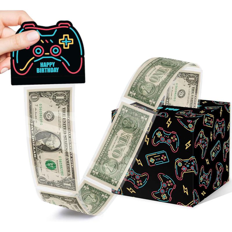 Game Themed Birthday Surprise Pull Money Box, 1 Set DIY Gift Money Box, Fun Way Gift To Give Cash, Birthday Gift for Any Age