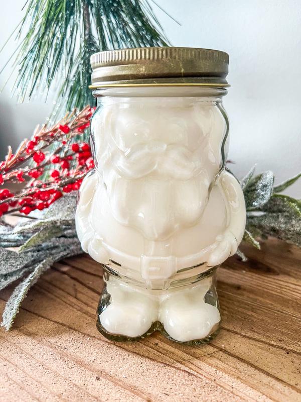 Santa Mason Jar Soy Candle