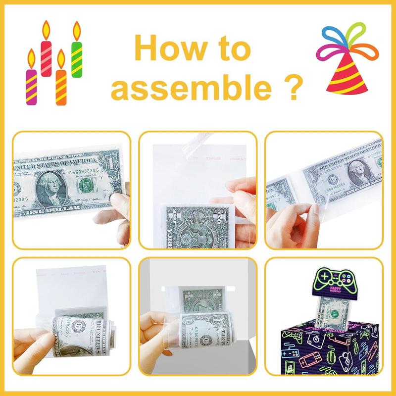 Game Themed Birthday Surprise Pull Money Box, 1 Set DIY Gift Money Box, Fun Way Gift To Give Cash, Birthday Gift for Any Age