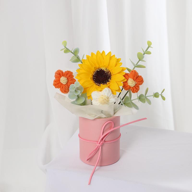 Artificial Flower Bouquet, 1 Count Faux Flower Bouquet with Gift Bag, Decoration Supplies for Home Living Room Bedroom