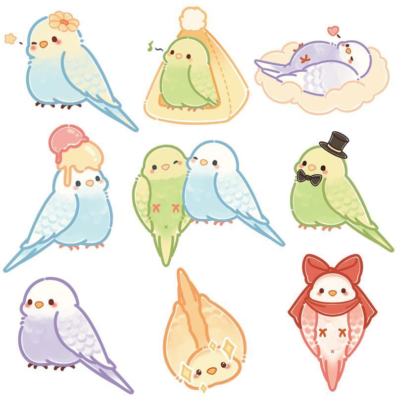 Cute Bird Pattern Sticker, 40pcs set Waterproof Decorative Sticker, Decor Decal for Water Bottle, Laptop, Phone Case, Scrapbook, Journal Making