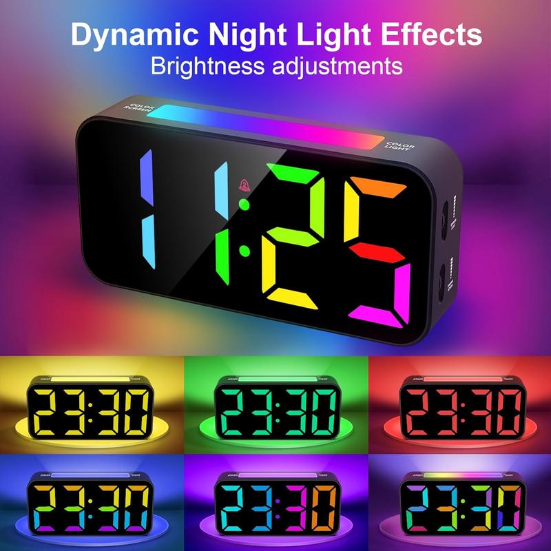 Loud Alarm Clocks for Bedrooms Heavy Sleepers, Digital Clock with Night Light, Large Display, Dual Alarm, Snooze, Dimmable Bedside Alarm Clock for Kids Teens Boys Girls