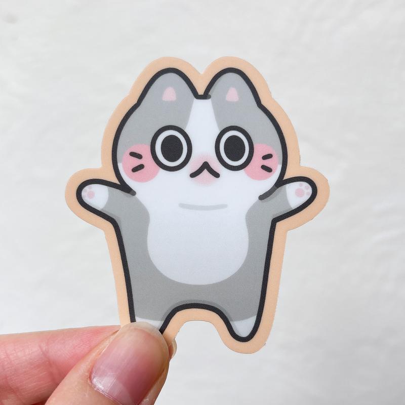 Cute Cat Meme Heavy Duty Waterproof Vinyl Diecut Stickers