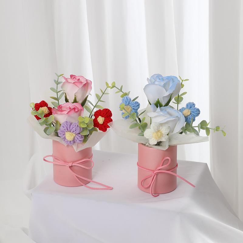 Artificial Flower Bouquet, 1 Count Faux Flower Bouquet with Gift Bag, Decoration Supplies for Home Living Room Bedroom