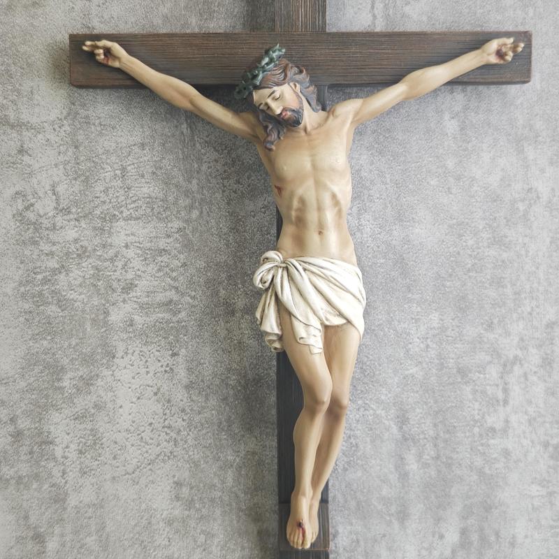 The BC Catholic Crucifix Wall Cross is a beautiful piece of religious art. It serves as a Jesus Christ wall decor for your home altar.