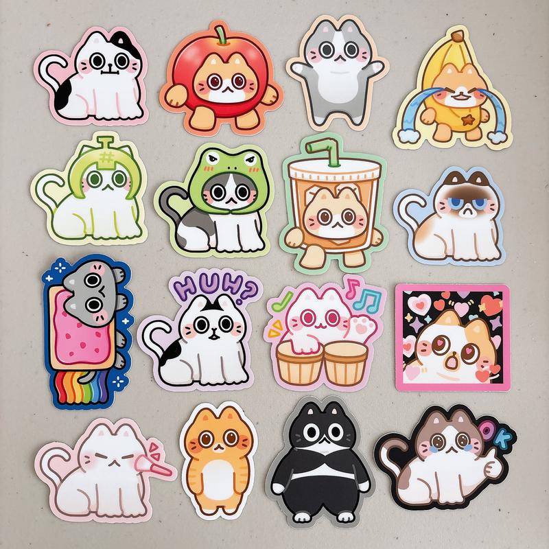 Cute Cat Meme Heavy Duty Waterproof Vinyl Diecut Stickers