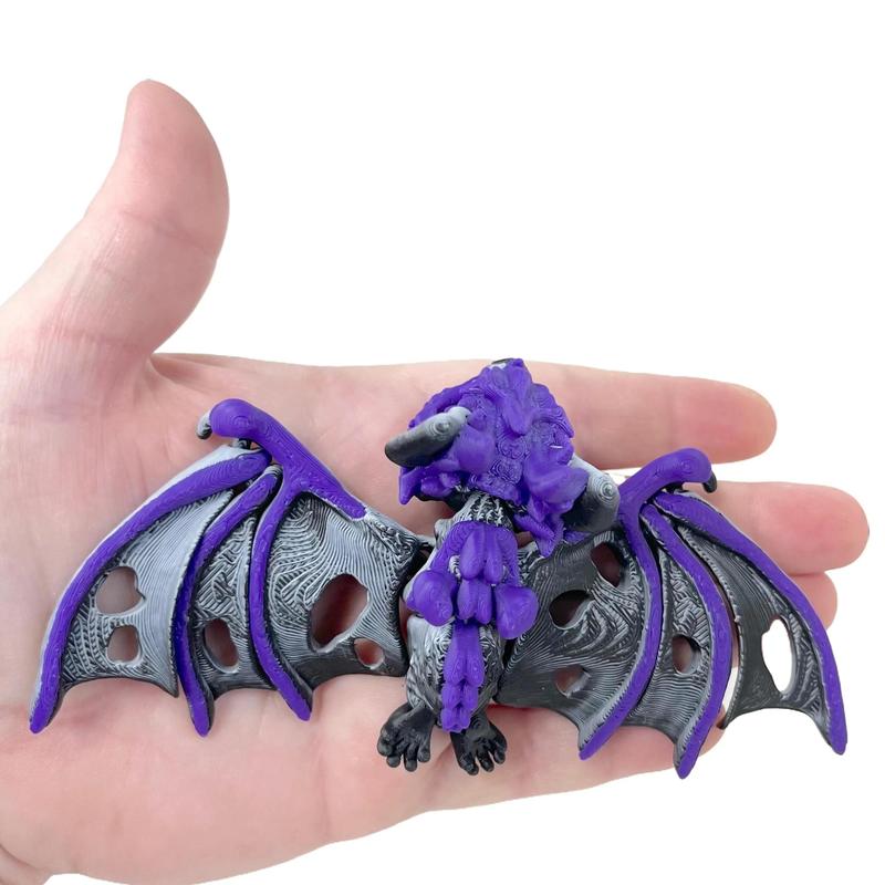 Articulated Bat Figurine with Black Coffin Container 3D Printed Decor Nature Ornaments Box Boxes Box Boxes