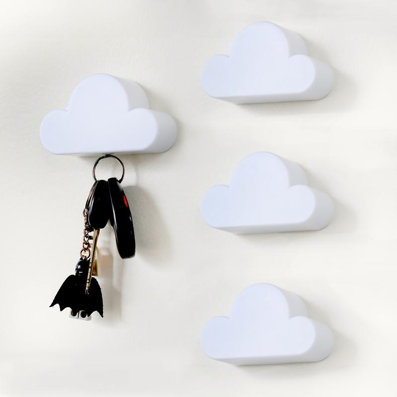 Cloud Magnetic Key Holder - Wall Keychains Hook,No-Drill Installation,Keychains Hooks with Adhesive,Home Organizer for Wall Door