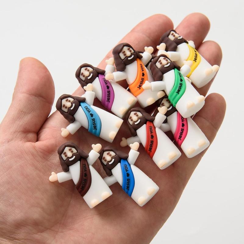 30 Pcs Mini Jesus Figures Jesus Loves You Jesus Doll Little Jesus Figurine to Hide and Seek Classic Religious Gifts Christ Savior Jesus for Sunday Easter Egg Stuffers Gift (30, Multicolor)