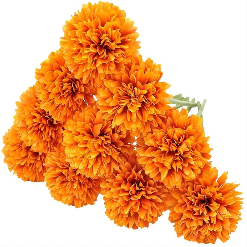 Home Decor Artificial Dried Flower, 10pcs Faux Chrysanthemum Ball Hydrangea without Vase, Fake Flower for Home Garden Wedding Party Decoration, Mean Girls Decorations, Gift For Mom, Bedroom Decor