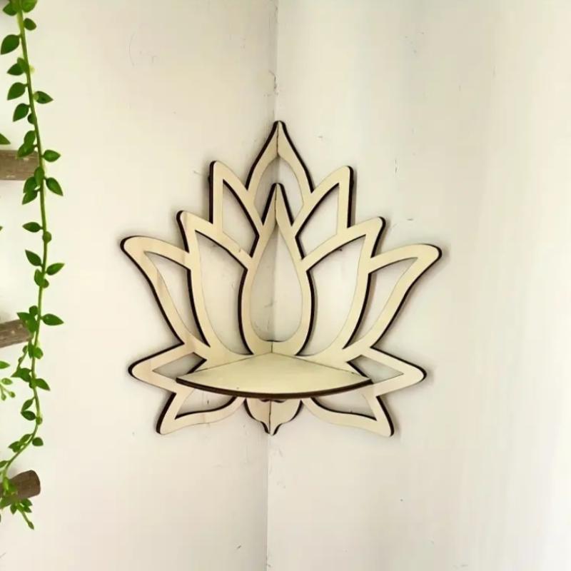 Lotus Flower Design Wall Mounted Shelf, Creative Hollow Out Wall Shelf, Multifunctional Wall Decor For Home Living Room Bedroom