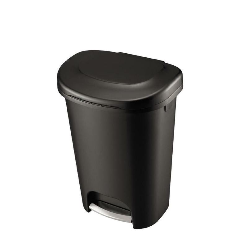 RUBBERMAID Black Foot Pedal Trash Can 13 Gallon Garbage Bin Waste Basket