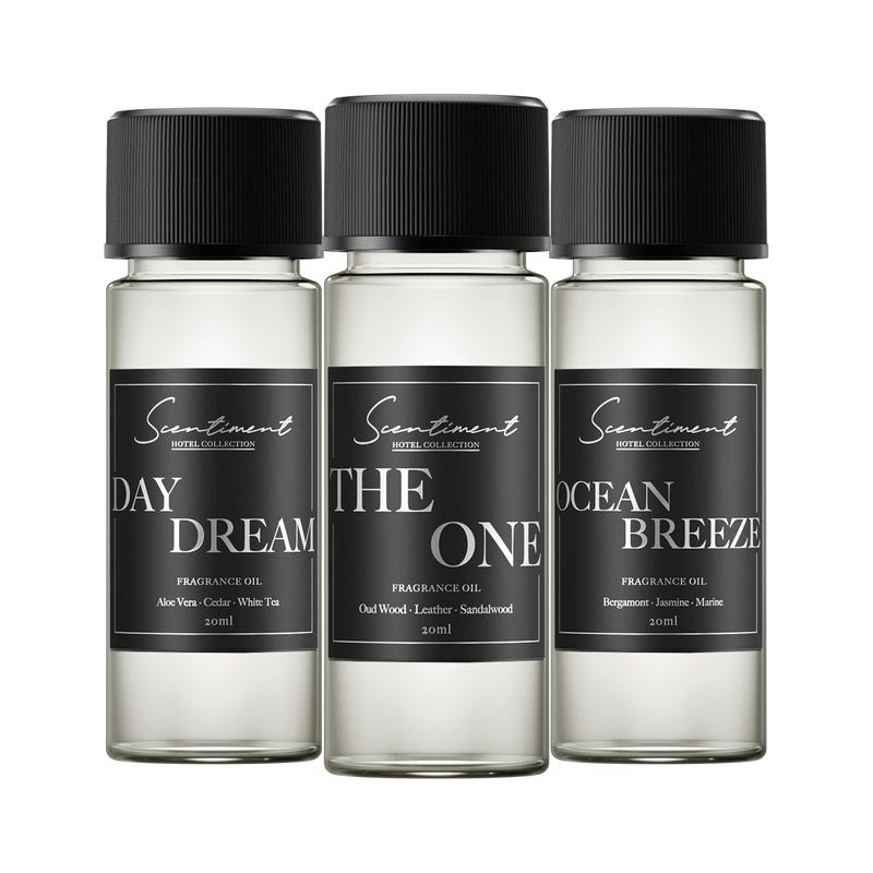 Top 3 Hotel Collection Scents Discovery Set – 1 Hotel (The One), Ritz Carlton (Ocean Breeze), Westin (Day Dream) Fragrance Oil Aroma Samples