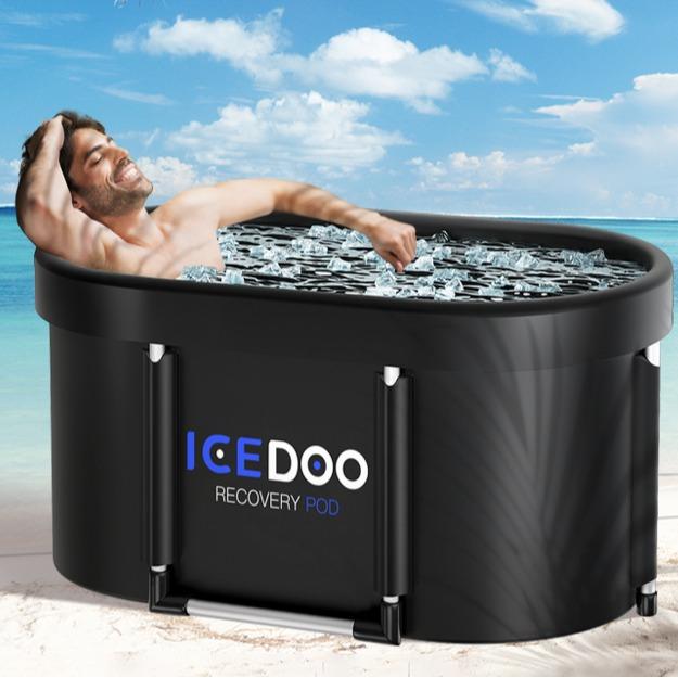 Upgrade XL 129 Gal Large Oval Ice Bath Tub for Athletes,Multiple Layered Portable Outdoor Cold Plunge Tub for Recovery,Cold Plunge for Family-Foldable Ice Baths for Home,Gyms,Indoor use