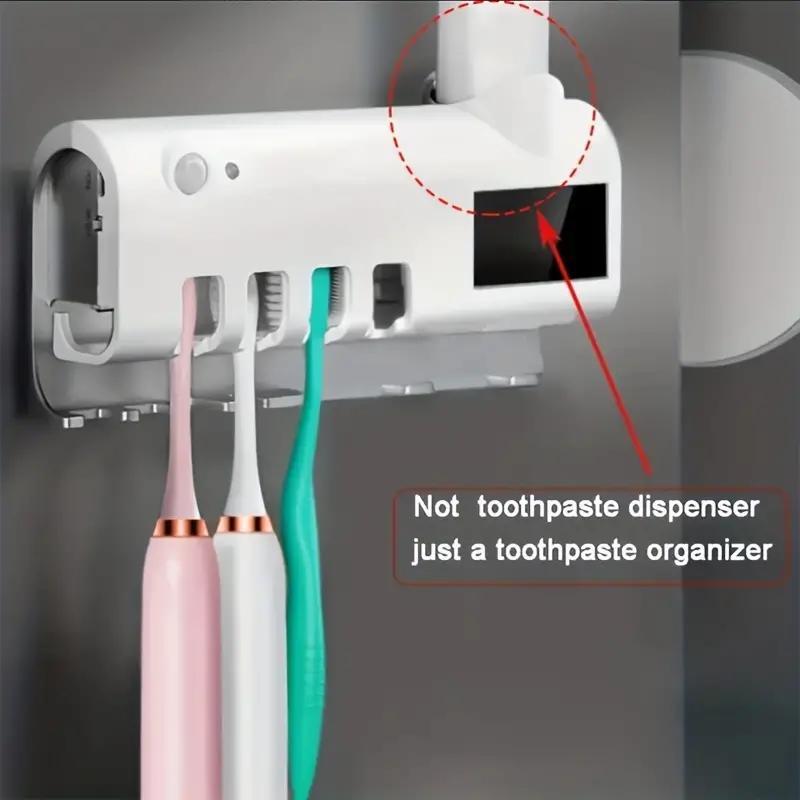 Smart UV Toothbrush Sterilizer, USB Charging Wall Mounted Toothbrush Holder, Toothpaste Organizer, Bathroom Supplies, Home Organizer