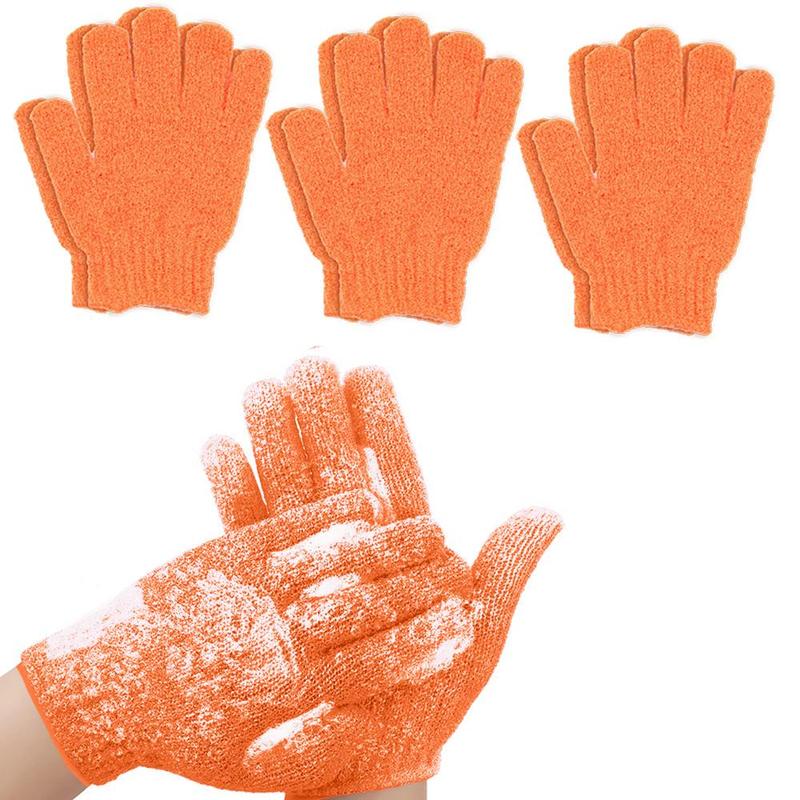 Five Finger Bath Gloves, 6 10pcs Household Scrub Body Wash Towel, Peeling Exfoliating Mitt Gloves for Shower Scrub