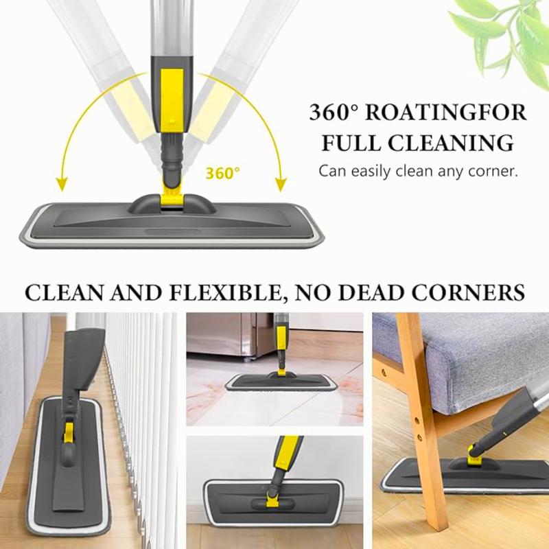 Mops for Floor Cleaning, Microfiber Spray Mop with 400ml Refillable Bottle and 3 Replacement Pads Dry Wet Floor Mop Dust Mop Multi-surface spray mops