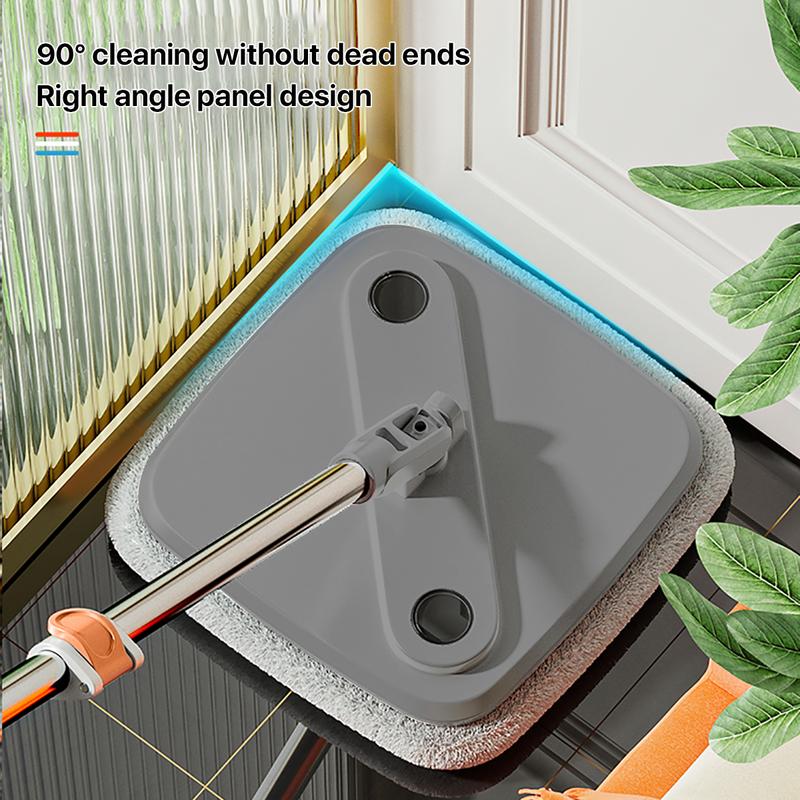 BOMIDI Spin Mop and Bucket System, Includes Dual Compartment Mop Bucket with Thick Washable Microfiber Pads for Home Cleaning