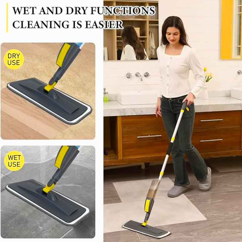 Mops for Floor Cleaning, Microfiber Spray Mop with 400ml Refillable Bottle and 3 Replacement Pads Dry Wet Floor Mop Dust Mop Multi-surface spray mops