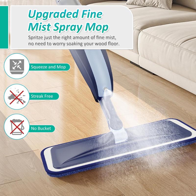 Spray Mops for Floor Cleaning,  Microfiber  Floor Mop Spray Mop with 3 Reusable Washable Mop Pads Fit for Swiffer Powermop Dry Dust Wet Mop for Hardwood Laminate  Ceramic Vinyl Tile