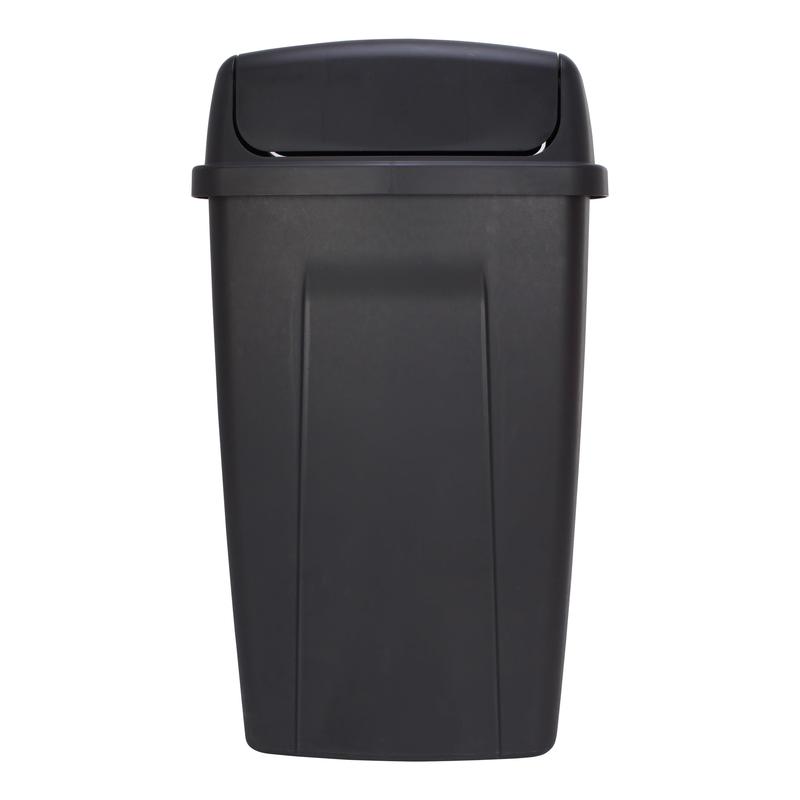 Mainstays 13 Gallon Trash Can, Plastic Swing Top Kitchen Garbage Trash Can, Black, 12.5