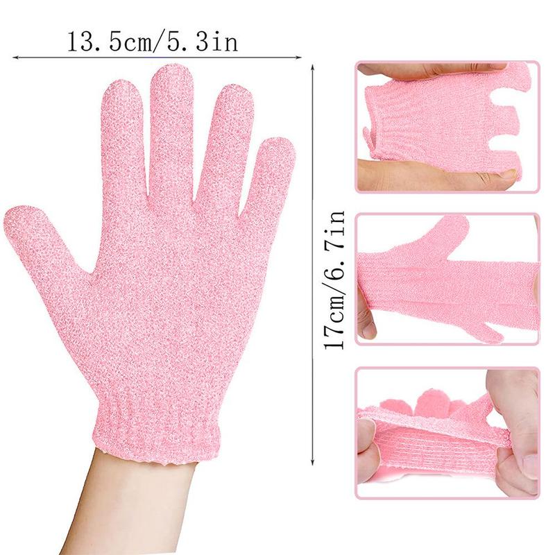 Five Finger Bath Gloves, 6 10pcs Household Scrub Body Wash Towel, Peeling Exfoliating Mitt Gloves for Shower Scrub