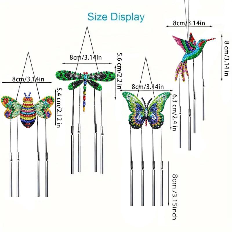 Butterfly Shaped Diamond Arts Colorful Painting Hangings, 1 Set DIY Diamond Decorative Art Hangable Ornaments, DIY Handmade Craft for Home Living Room Office Wall Decor