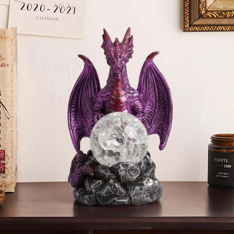 Dragon Design with Crystal Ball Desk Ornament, 1 Count Creative Fashion Desk Decorative Ornament, Desk Decoration for Home Living Room Bedroom Office School Dormitory, Home Decoration Supplies