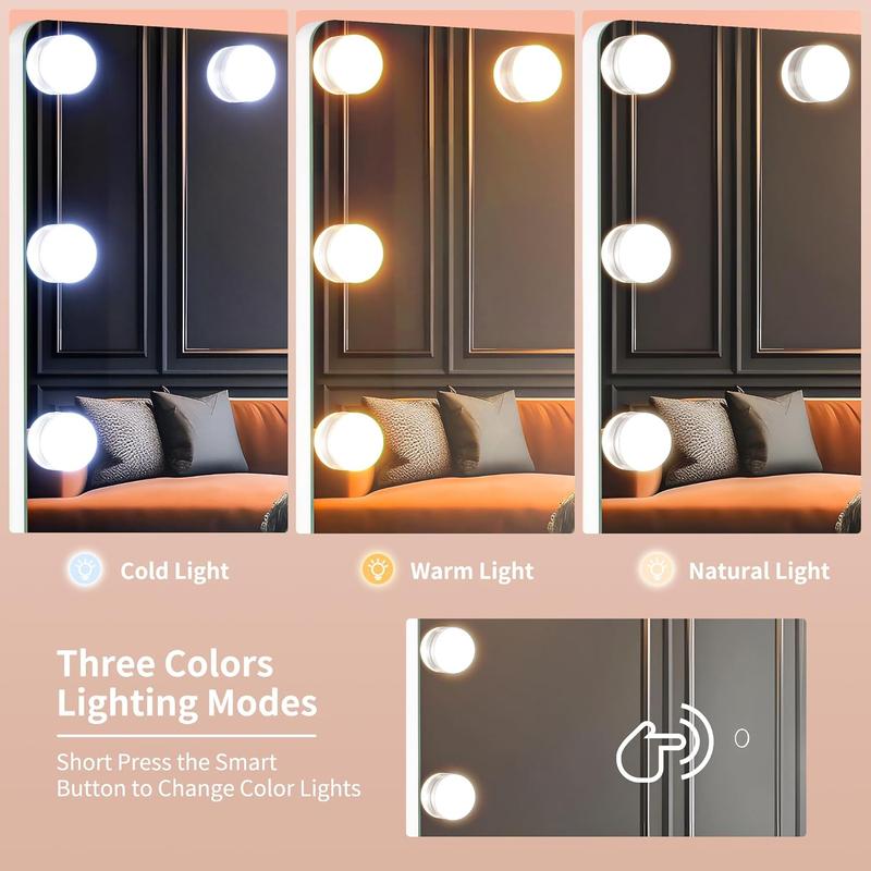 HASIPU Hollywood Full Body Mirrors with Bulbs, Wall Mounted Full Length Mirror with Lights